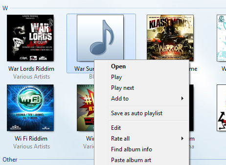Album Art: Windows Media Player