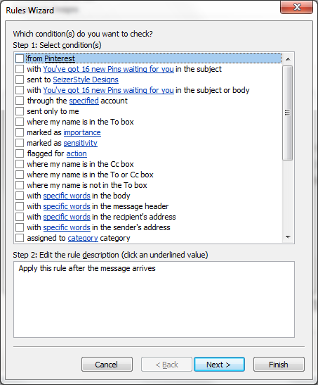 Create Outlook Rules 2