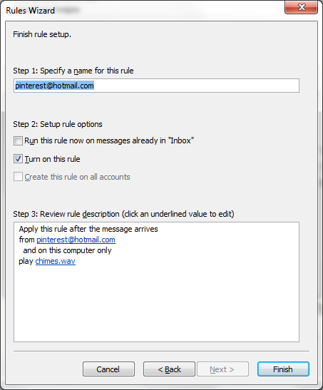 Create Outlook Rules 5