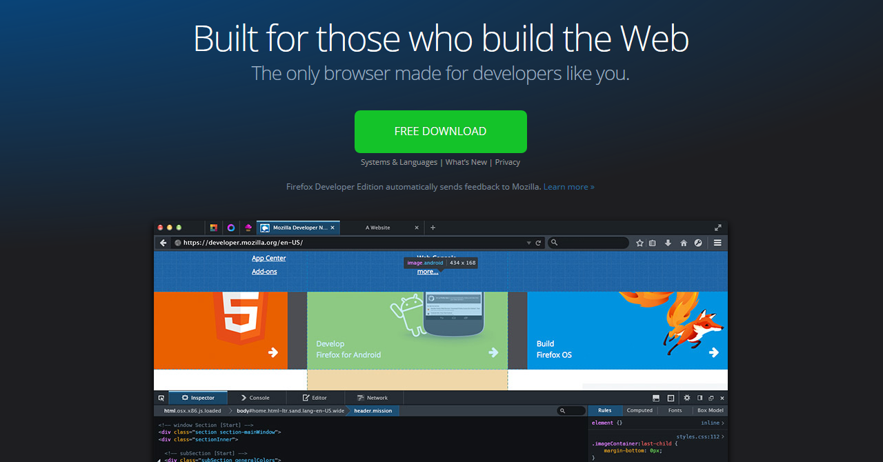 difference between firefox and firefox developer edition